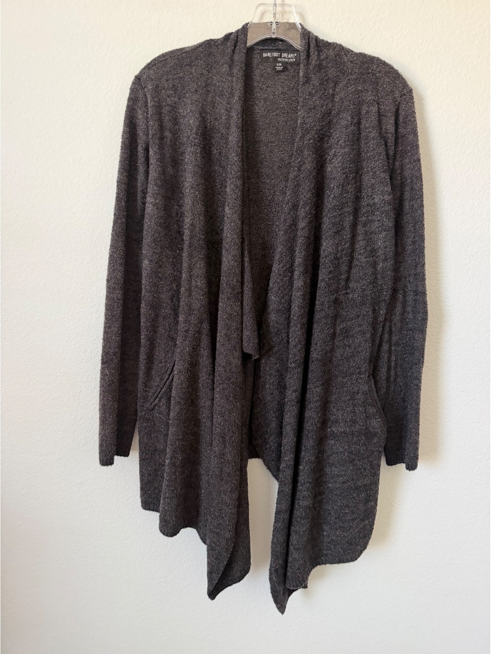 Barefoot Dreams CozyChic Lite Long Sleeve Gray Open Front Cardigan Size S/M